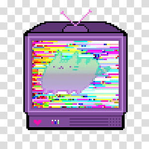 Full, purple CRT television illustraiton transparent background PNG clipart