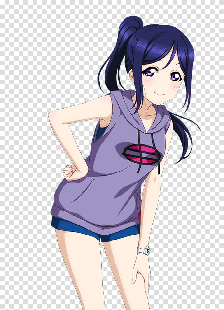 Love Live School Idol Festival, blue-haired female character transparent background PNG clipart