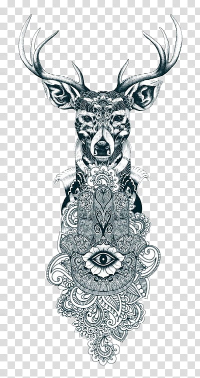 Wolf Drawing, Tattoo, Mandala, Deer, Henna, Hamsa, Animal, Idea transparent background PNG clipart
