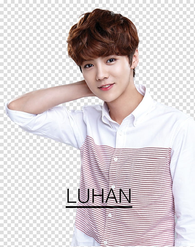 Render Luhan EXO, man wearing white and red top transparent background PNG clipart