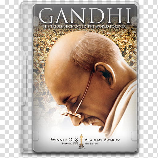 Movie Icon Mega , Gandhi, Gandhi DVD case cover transparent background PNG clipart