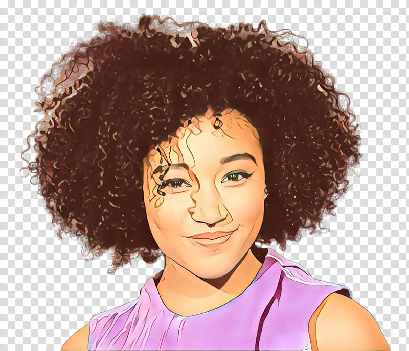 hair face hairstyle afro jheri curl, Cartoon, Forehead, Eyebrow, Chin, Human, Black Hair transparent background PNG clipart