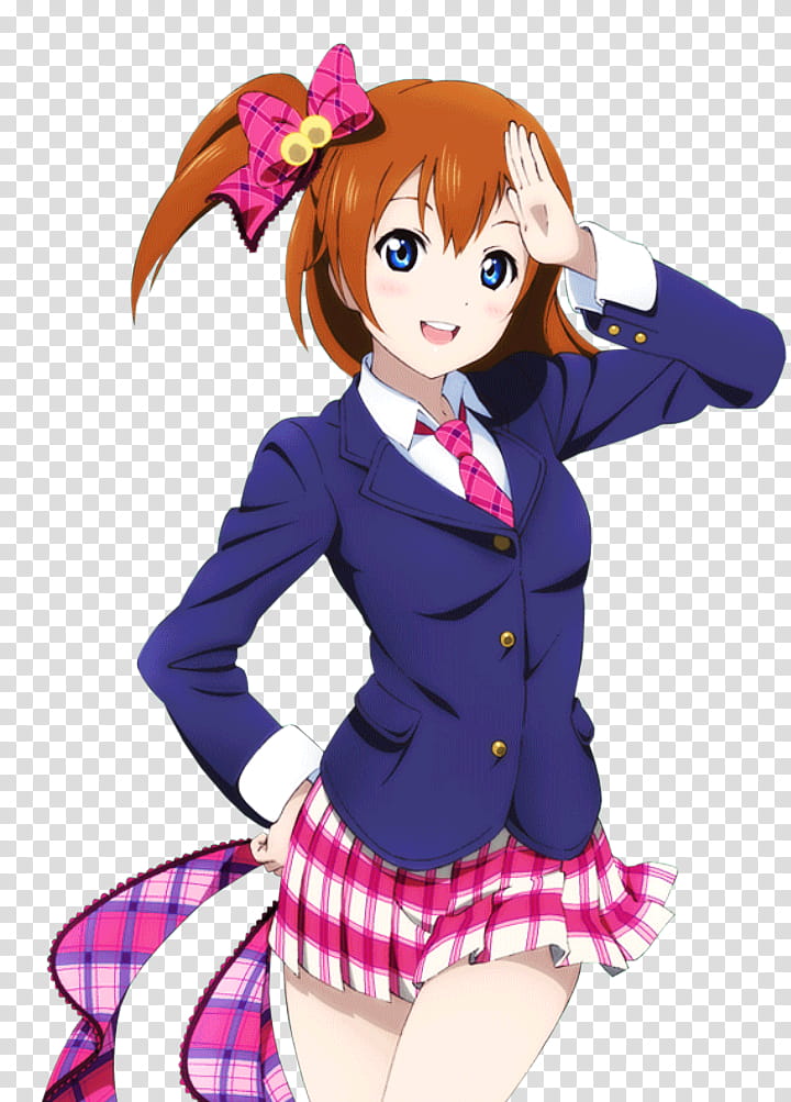 Love Live School Idol Festival, girl wearing blue blazer and skirt anime transparent background PNG clipart