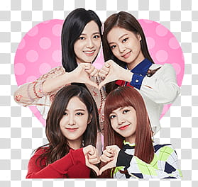 BLACKPINK Line, four smiling woman doing thumbs down transparent background PNG clipart