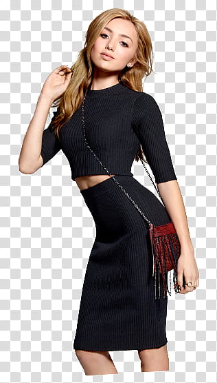 Peyton List, woman in black skirt transparent background PNG clipart