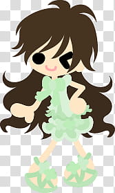 The icons of cute girls in cute dress, asaagao-girl- transparent background PNG clipart