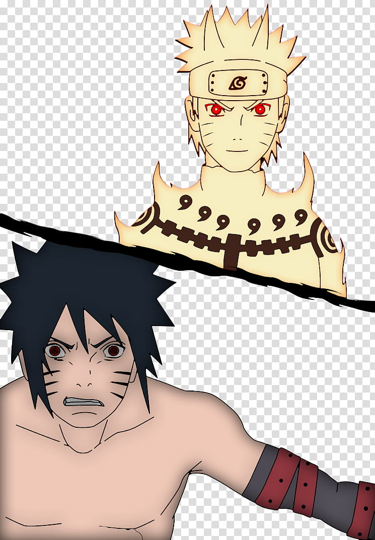 naruto vs menma, two Naruto characters collage screenshot transparent background PNG clipart
