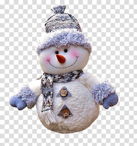 CHRISTMAS, snowman plush toy transparent background PNG clipart