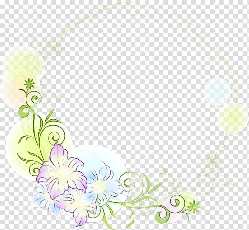plant flower morning glory, Flower Circle Frame, Floral Circle Frame, Watercolor, Paint, Wet Ink transparent background PNG clipart