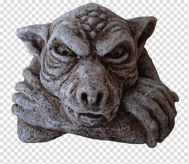 Gargoyle Mask, grey gargoyle statue transparent background PNG clipart