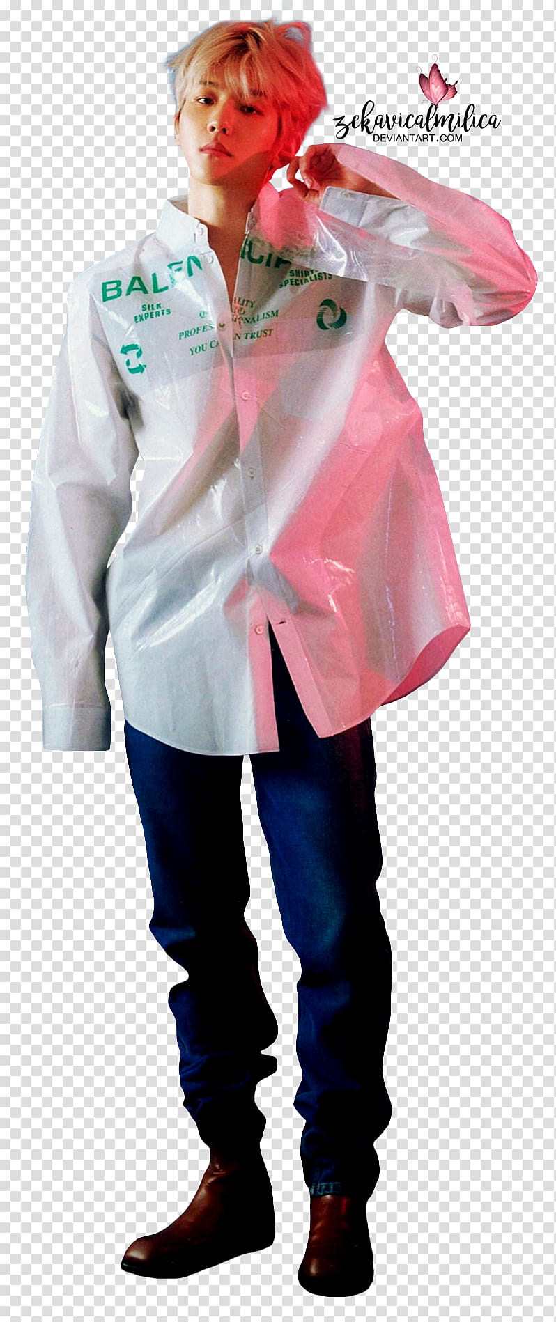 EXO Baekhyun Lined, standing man in white dress shirt transparent background PNG clipart