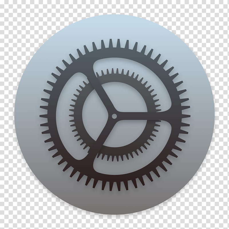 Clay OS  A macOS Icon, Settings, black sprocket logo transparent background PNG clipart