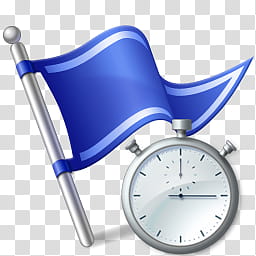 Windows  Action Center Icons, Icon_, blue flag and stopwatch transparent background PNG clipart