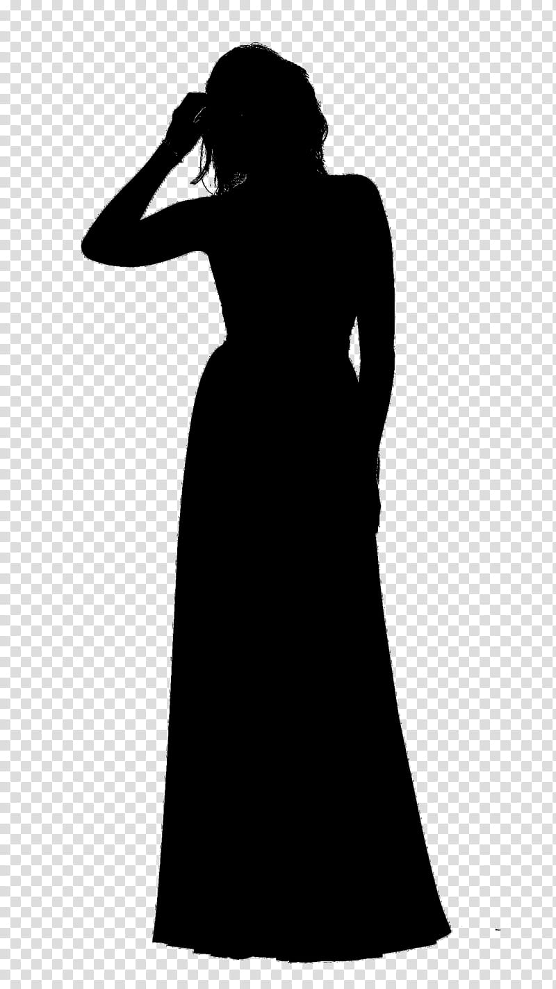 Shoulder Dress, Beak, Gown, Silhouette, Black M, Clothing, Standing, Little Black Dress transparent background PNG clipart