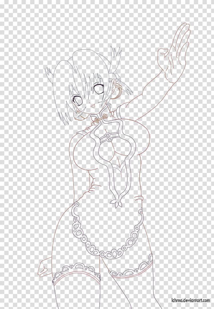 Ma Renka ~Lineart, female anime sketch transparent background PNG clipart