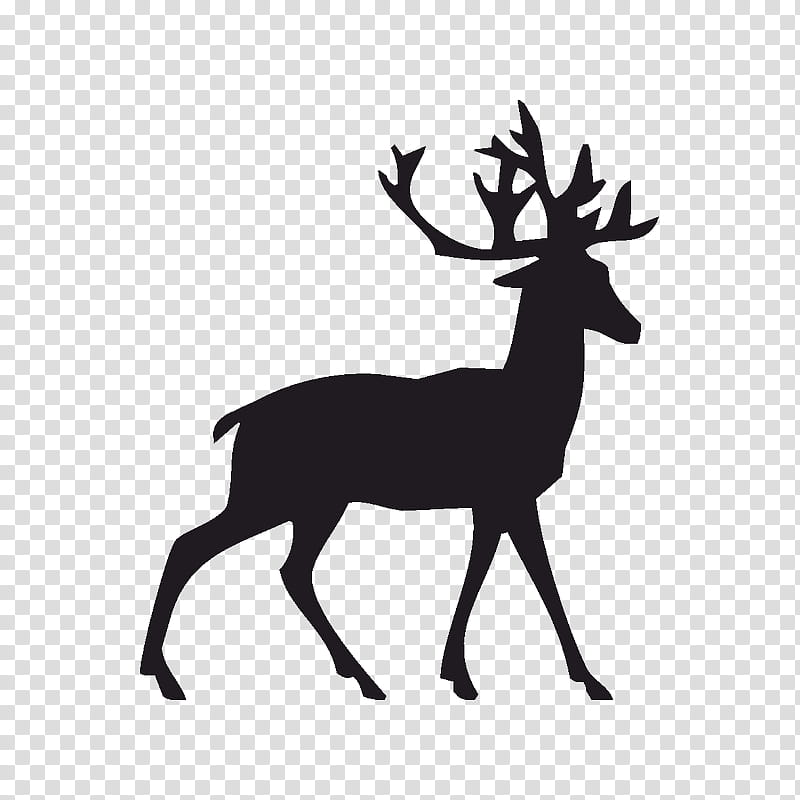 Christmas Black And White, Deer, Reindeer, Rudolph, Whitetailed Deer, Santa Claus, Animal Silhouettes, Mule Deer transparent background PNG clipart