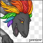 Rainbow Ride, gray dragon with rainbow hair transparent background PNG clipart
