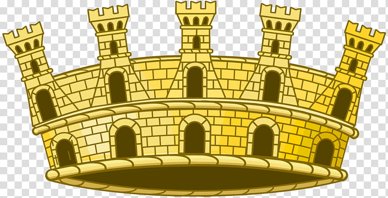 Cartoon Crown, Mural Crown, City, Yellow transparent background PNG clipart