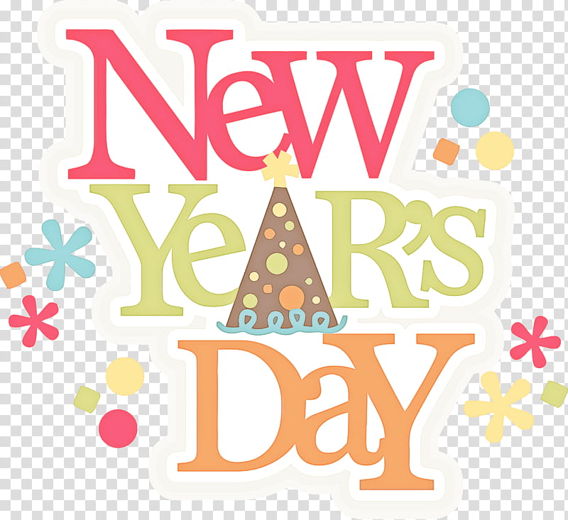 happy new year, Text, Party Supply, Sticker transparent background PNG clipart