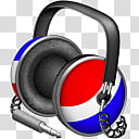 iTunes Icon , Pepsi Punk_x, red and blue headphones transparent background PNG clipart