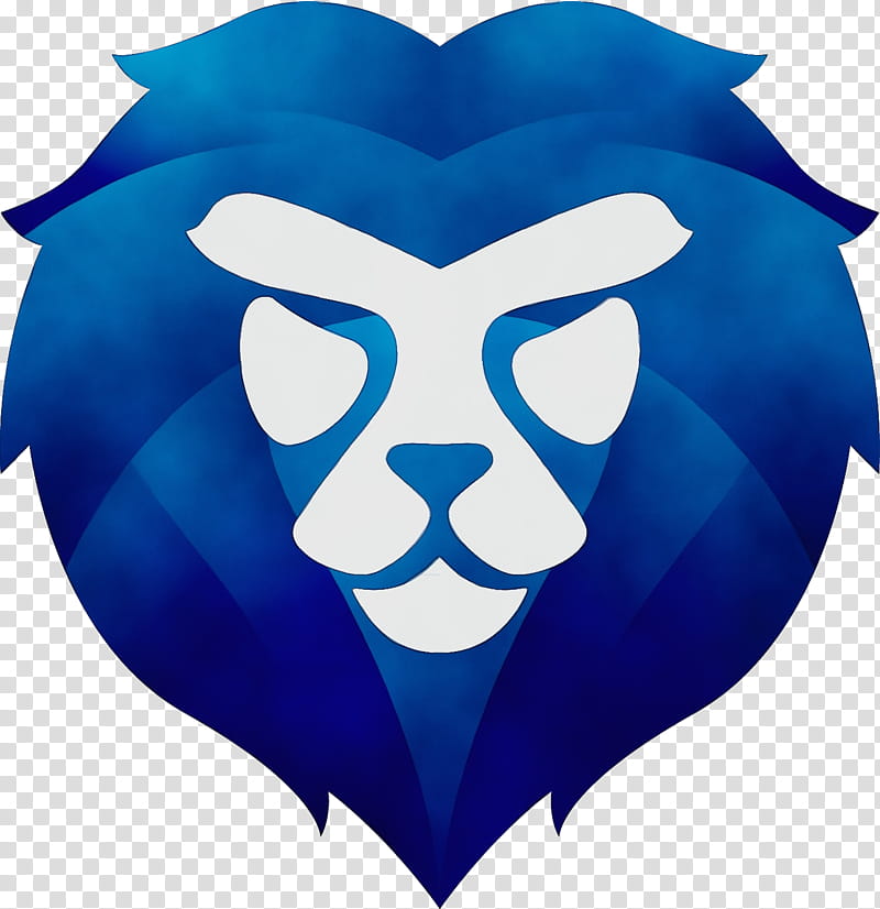 Lion Logo, Watercolor, Paint, Wet Ink, White Lion, , Lion Head Symbol Of Singapore, Blue transparent background PNG clipart