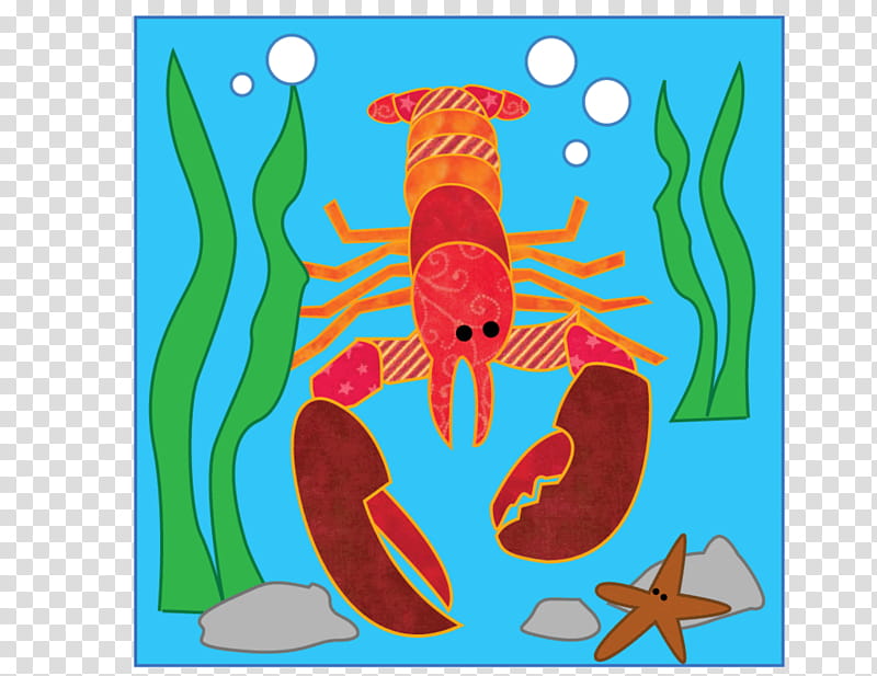 Lobster Quilt Patch transparent background PNG clipart