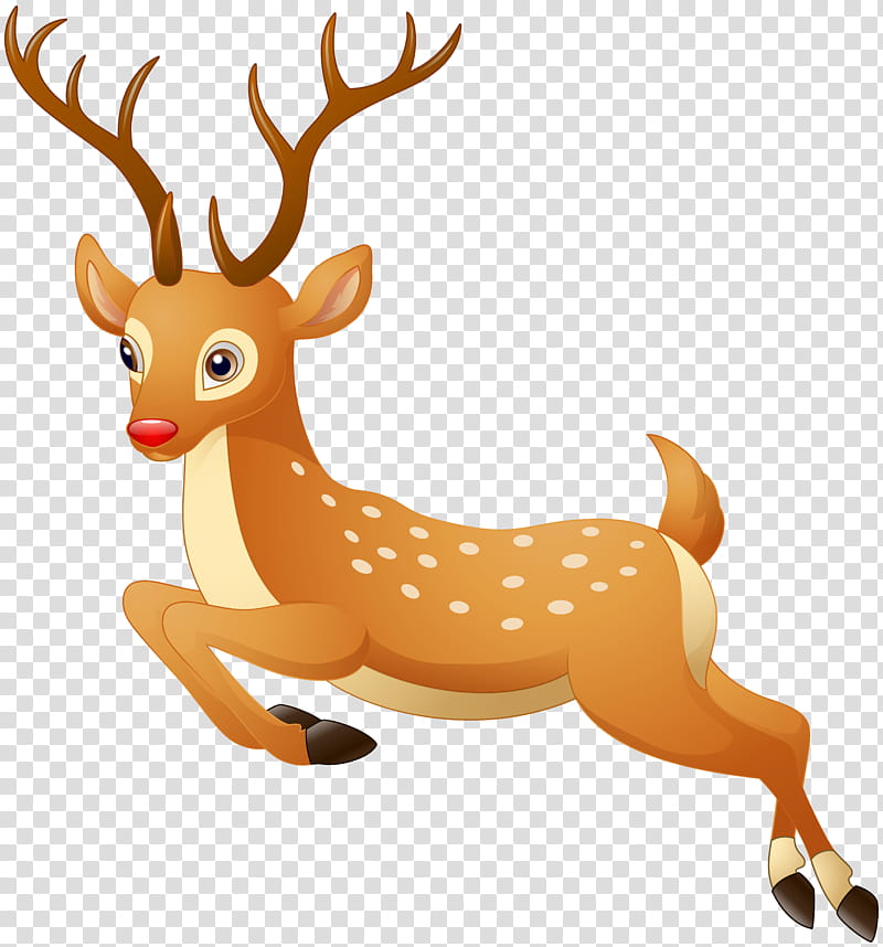 Christmas Santa Claus, Rudolph, Reindeer, Christmas , Animal Figure, Wildlife, Tail, Antler transparent background PNG clipart