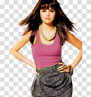 Selena Gomez Selena Gomez Wearing Yellow And Black Loyal Tank Top