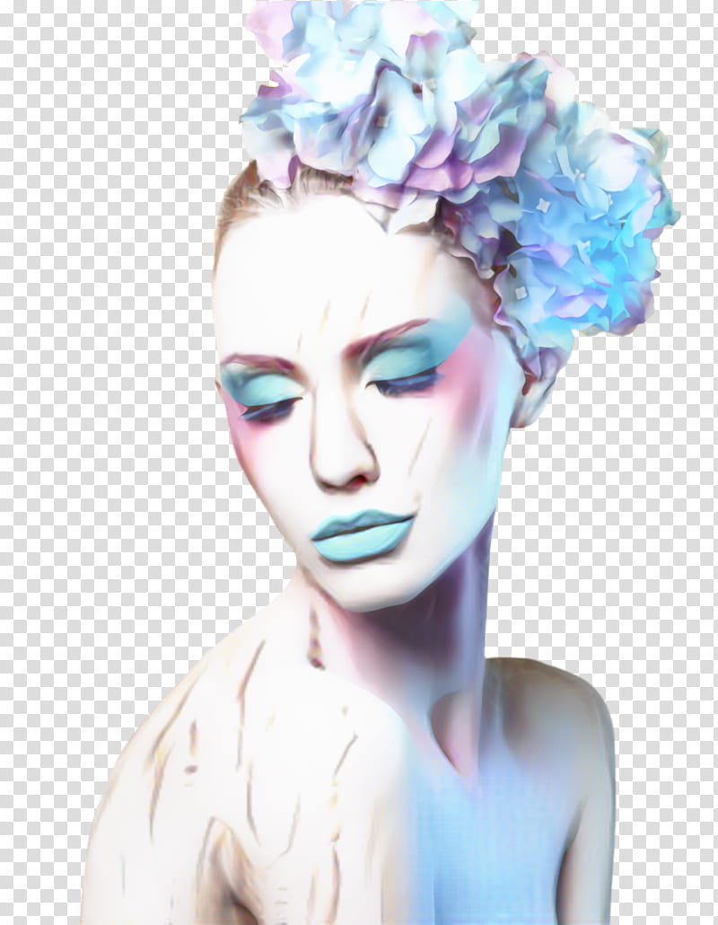 Watercolor Flower, Face, Beauty, Bijin, Portrait, Hair, Clothing Accessories, Head transparent background PNG clipart