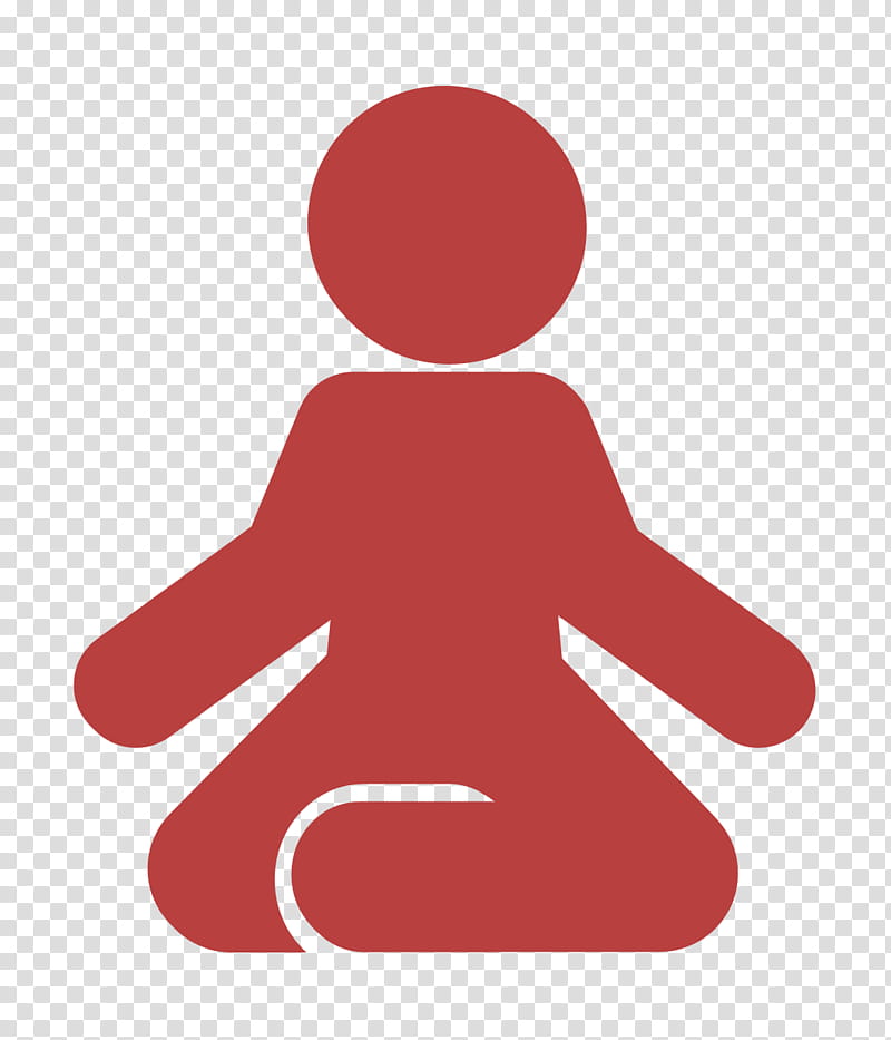 Fitness forever icon Yoga icon Yoga posture icon, Red, Hand, Gesture, Logo, Meditation, Signage transparent background PNG clipart