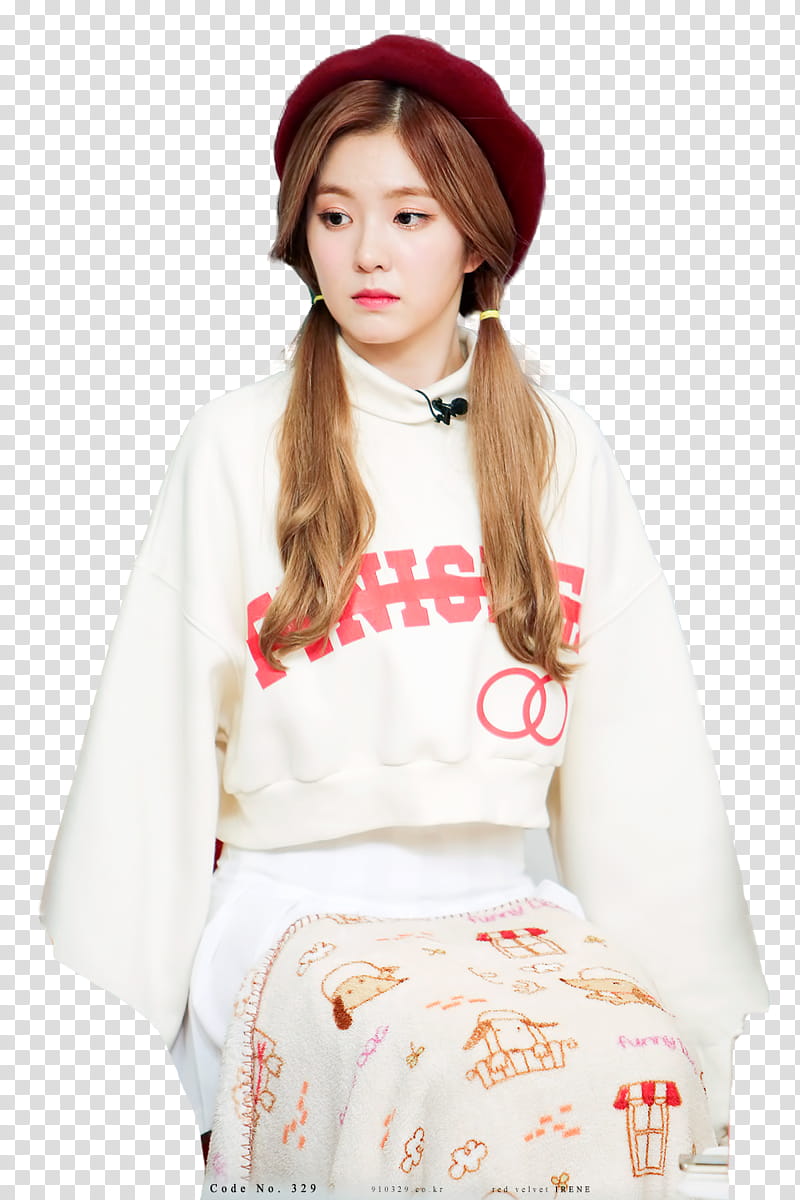 Red Velvet Irene, woman sitting while wearing hat transparent background PNG clipart