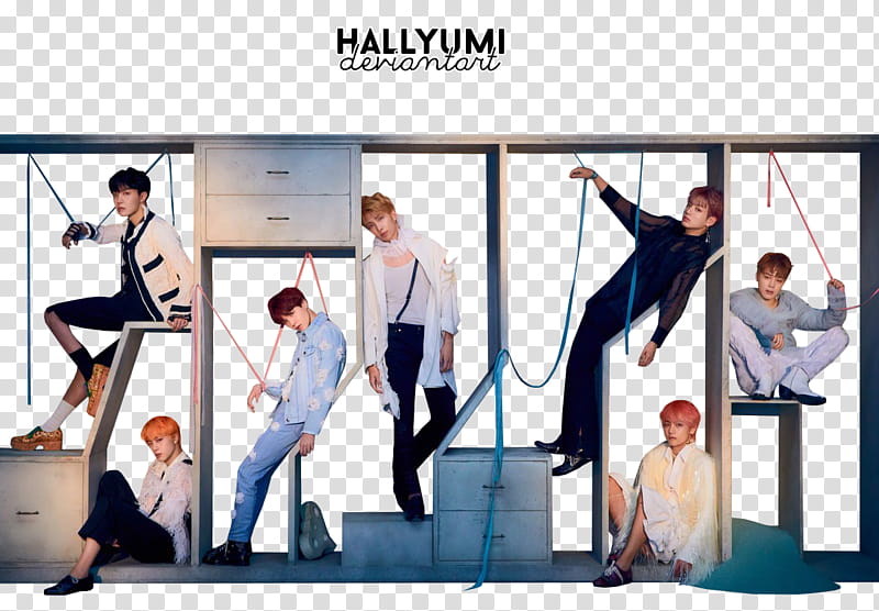 BTS Love Yourself Answer E Ver, men inside white cabinet transparent background PNG clipart