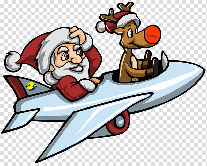 Santa Claus, Rudolph, Reindeer, Cartoon, Flying Santa, Christmas Day, Santa Clauss Reindeer, Christmas Eve transparent background PNG clipart