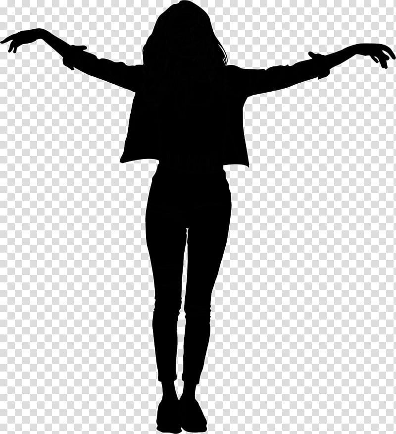 Woman Happy, Silhouette, Dance, Funk, Drawing, Rhythm And Blues, Standing, Blackandwhite transparent background PNG clipart