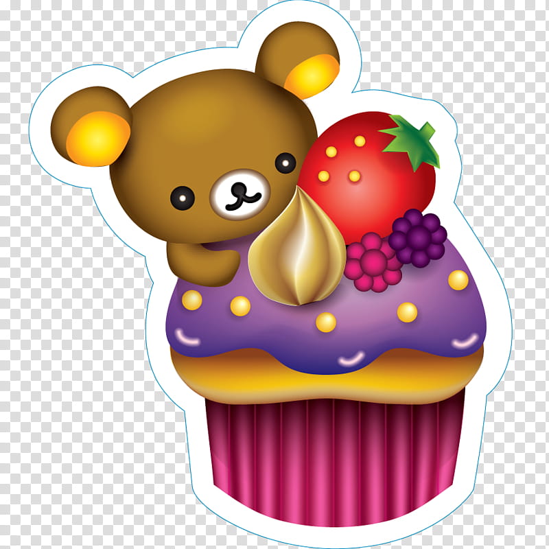 rilakkuma cupcake stickers transparent background PNG clipart