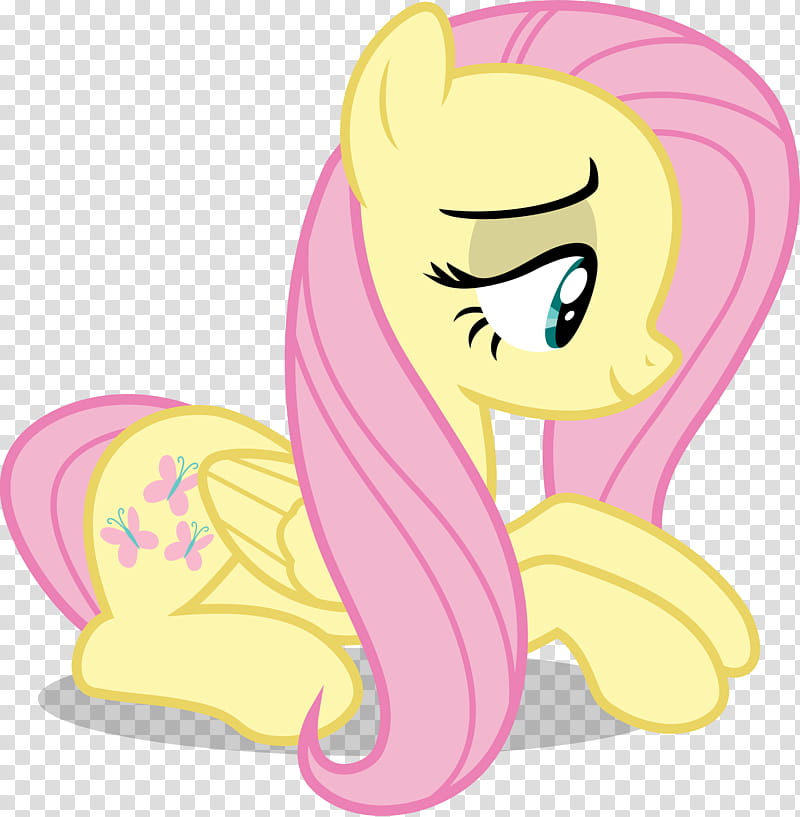 Mlp Fim fluttershy read without book, yellow and pink My Little Pony transparent background PNG clipart