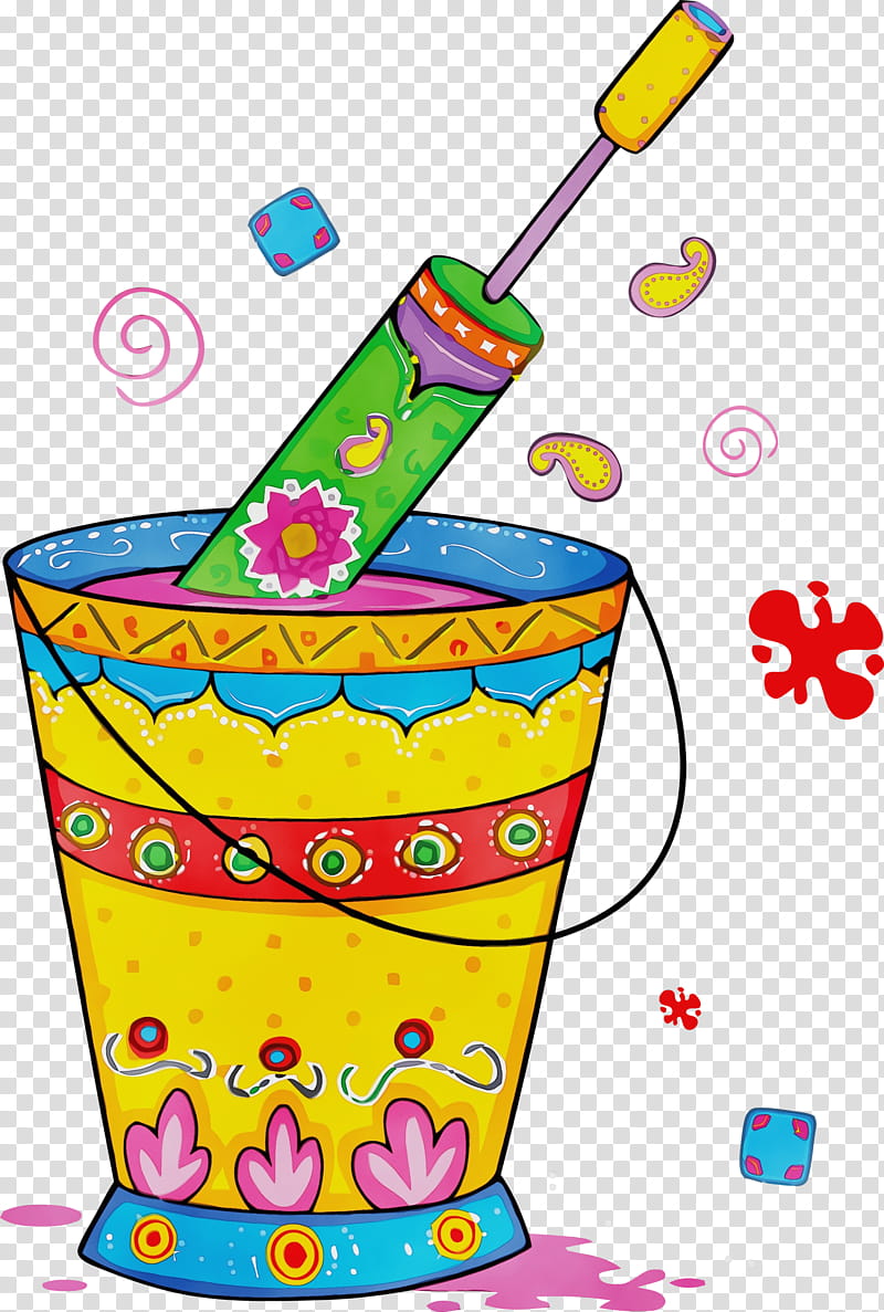 bucket, Happy Holi, Watercolor, Paint, Wet Ink transparent background PNG clipart