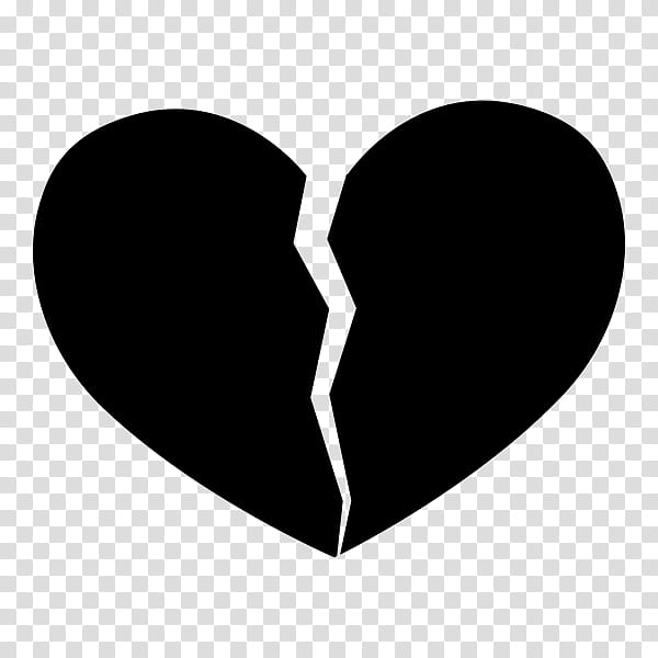 black and white broken heart clipart