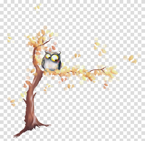 Tree Watercolor, Owl, Drawing, Cartoon, Little Owl, Branch, Bird, Plant transparent background PNG clipart