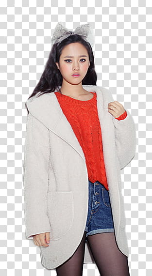 Ulzzang Girl Baek Sumin Yuko, woman in grey jacket transparent background PNG clipart