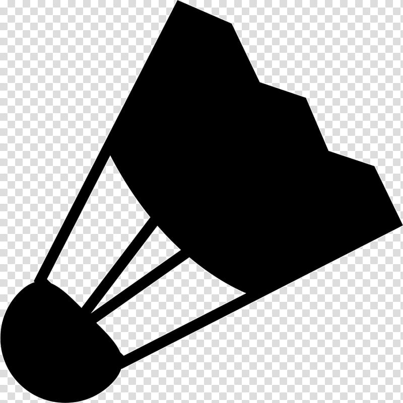 Badminton, Shuttlecock, Sports, Badmintonracket, Silhouette, Blackandwhite, Vehicle, Triangle transparent background PNG clipart