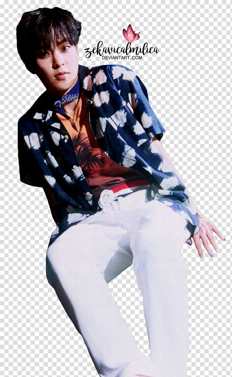 EXO Xiumin The War, man sitting wearing white pants transparent background PNG clipart