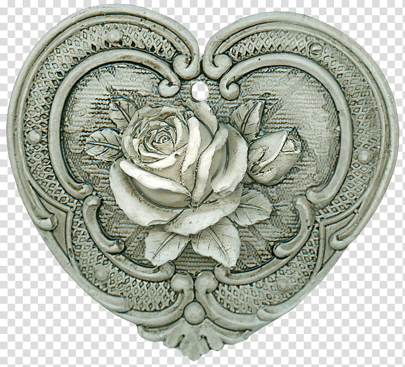 Rose Heart, Stone Carving, Sculpture, Sterling Silver Heart, Shiny Brite, Petal, Metal, Plant transparent background PNG clipart