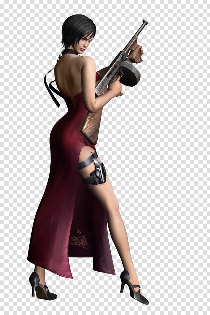 Ada Wong w/ CT, Professional Render, women holding a riffle close-up transparent background PNG clipart