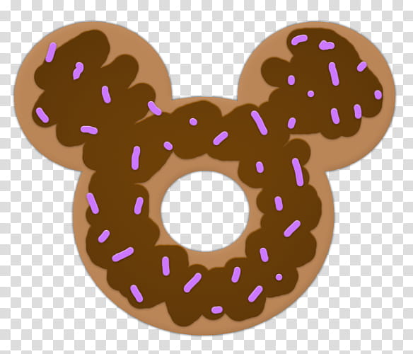 brown with purple Mickey Mouse donut transparent background PNG clipart