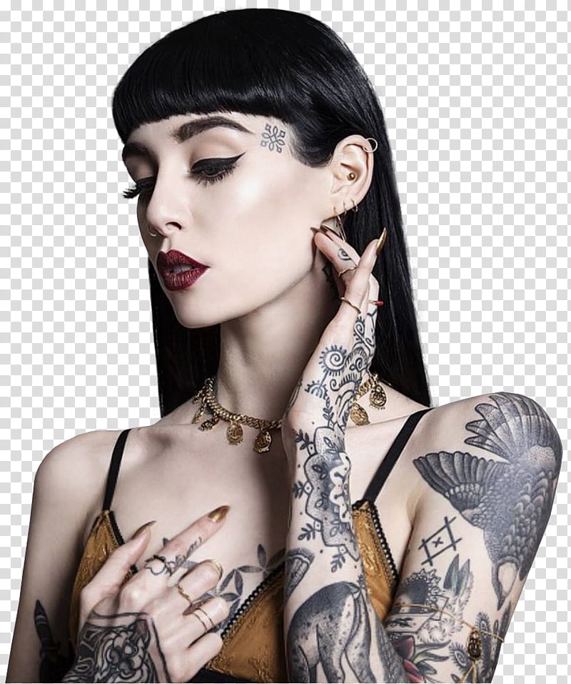  Hannah Snowdon, woman showing her tattoos transparent background PNG clipart