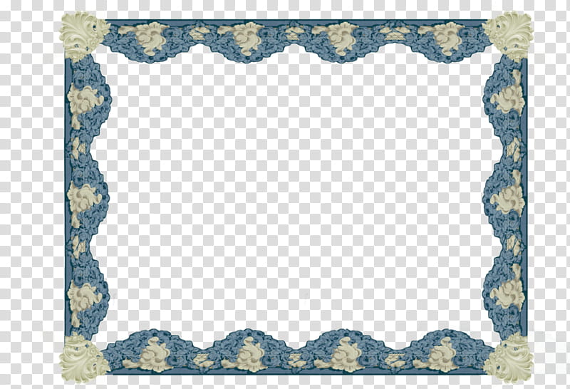 Jinifur Baroque Frame, blue and brown floral frame transparent background PNG clipart