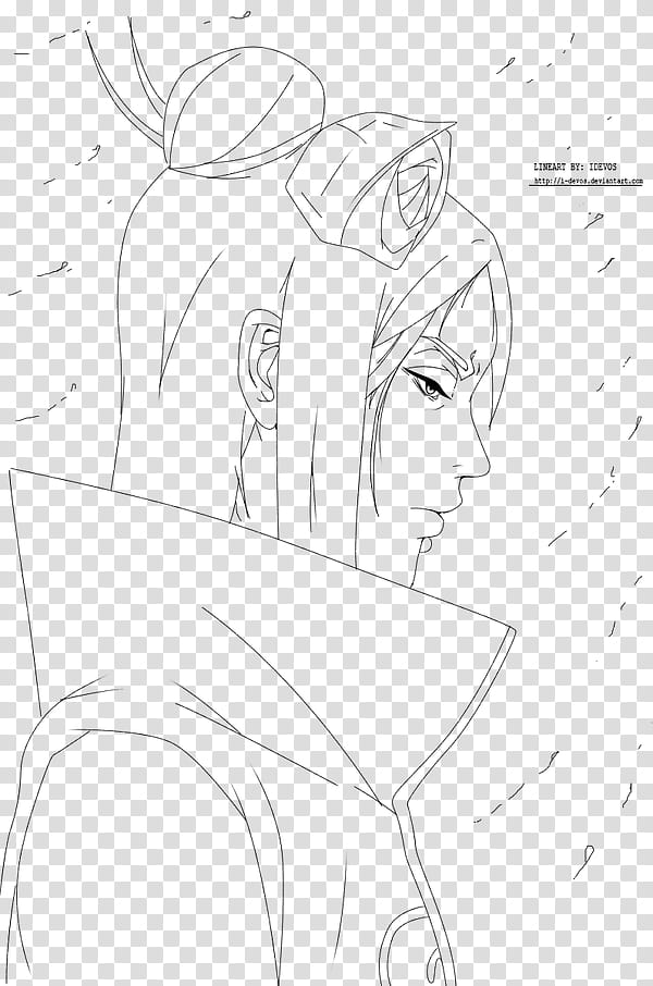 Naruto |Konan Lineart | transparent background PNG clipart