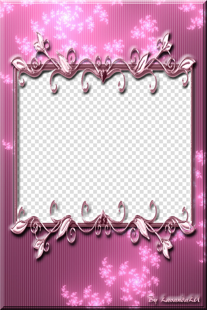 Lav Frames, rectangular pink and gray border transparent background PNG clipart