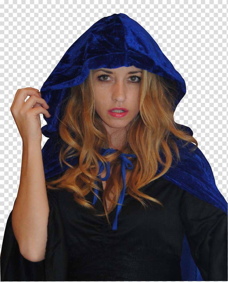 Witch Portrait PRECUT, woman wearing blue hoodie transparent background PNG clipart